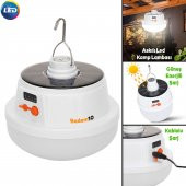 El Feneri Işıldak Kamp Lambası Ledli  Güneş Enerjili Şarjlı Pilli Portatif  Askılı Gece Lambası - 2