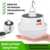 El Feneri Işıldak Kamp Lambası Ledli  Güneş Enerjili Şarjlı Pilli Portatif  Askılı Gece Lambası - 3