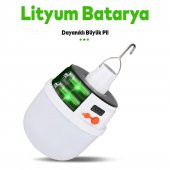 El Feneri Işıldak Kamp Lambası Ledli  Güneş Enerjili Şarjlı Pilli Portatif  Askılı Gece Lambası - 6