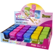 Brons Hazneli Çiftli Kalemtraş Kare 24 lü Kutu - 1