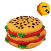 Hamburger Şeklinde Sesli Köpek Oyuncağı - 1