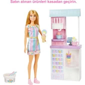 Barbie Dondurma Dükkanı Oyun Seti 30 Cm Sarışın Bebek Oyun Hamuru ve Aksesuarlar thumbnail 6