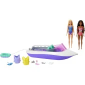 Barbie'nin Botu Oyun Seti 2 Barbie Bebek 4 Oturma Alanı Bulunan Şeffaf Zeminli Tekne 46 Cm thumbnail 2