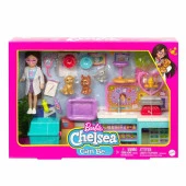 Barbie Chelsea Meslekleri Öğreniyor Veteriner Oyun Seti 4 Hayvan Figürü ve 18 Aksesuar - 1