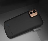 Apple iPhone 11 PRO Uyumlu Fuchsia Şarjlı Kılıf Led Işık Göstergeli Standlı Powerbank Kapak - 4