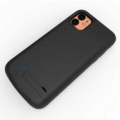 Apple iPhone 11 PRO Uyumlu Fuchsia Şarjlı Kılıf Led Işık Göstergeli Standlı Powerbank Kapak - 6