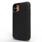 Apple iPhone 11 PRO Uyumlu Fuchsia Şarjlı Kılıf Led Işık Göstergeli Standlı Powerbank Kapak thumbnail 1