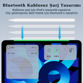 Apple İpad 10.9 inç Kablosuz Şarj Olabilen A2588 - A2589 - A2591 Uyumlu Manyetik Kalem - 2