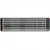 Cretacolor Watercolor Graphite Pocket Set Sulandırılabilir Çizim Kalemi Seti 6lı Metal Kutu (180 99) - 1