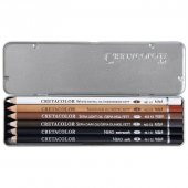 Cretacolor Oil Pencil Pocket Set Yağlı Çizim Kalemleri 6lı Metal Kutu (400 07) - 1