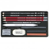Cretacolor Teachers Choice Drawing Set Profesyonel Çizim Seti 11 Parça Metal Kutu (400 33) - 1