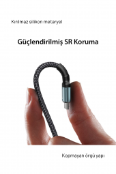 Apple Uyumlu Veri Kablosu Fuchsia PD Hızlı Şarj Kablosu 2m USB Apple Arayüz (CA74) - 3