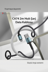 Apple Uyumlu Veri Kablosu Fuchsia PD Hızlı Şarj Kablosu 2m USB Apple Arayüz (CA74) - 6