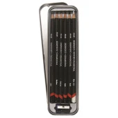 Derwent Charcoal Pencils Kömür Füzen Kalem Seti 6lı Teneke Kutu - 1