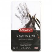 Derwent Graphic Dereceli Kalem Seti Hard (Technical) 12li Teneke Kutu - 1