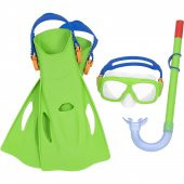 Bestway Deniz Gözlüklü Şnorkel ve Palet 3 ü 1 Arada Dalış Seti YEŞİL 7 Yaş ve Üzeri - 1