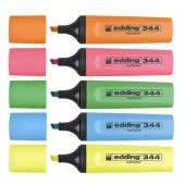 Edding 344 Highlighter Fosforlu İşaretleme Kalemi 5 RENK SET - 1
