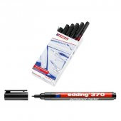 Edding 370 Permanent Marker Asetat Kalemi Siyah 10lu Kutu - 1