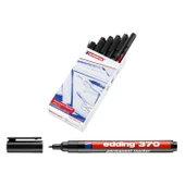 Edding 370 Permanent Marker Asetat Kalemi Siyah 10lu Kutu - 1