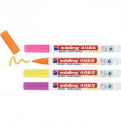 Edding 4085 Sıvı Tebeşir Kalemi 4lü Blister FOSFORLU - 1