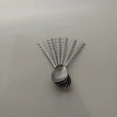 Paslanmaz Dekoratif Çay Kaşığı 6 Adet Kalp Saplı Çay Kaşığı 6 lı Lüx Çay Kaşığı 11 cm Çay Kaşığı - 4