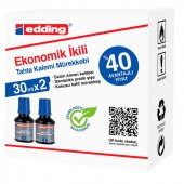 Edding BT30 Yazı Tahtası Kalemi Mürekkebi 30 ml. x 2li Kutu MAVİ - 1