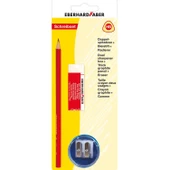 Eberhard Faber Üçgen Kurşun Kalem HB Çiftli Kalemtraş Silgi Set - 1