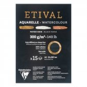 Clairefontaine Etival Siyah Suluboya Blok 300 gr. 15 Yp. A4 - 1