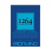 Fabriano 1264 Mix Media Çok Amaçlı Defter 300 gr A5 15 yp Üstten Spiralli - 1