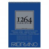 Fabriano 1264 Drawing Black Çok Amaçlı Siyah Defter 200 gr A3 40 yp Üstten Spiralli - 1