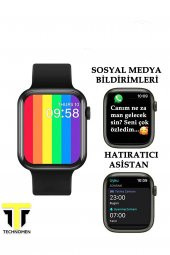 TECHNOMEN Akıllı Saat T500 Plus + AirPods Kablosuz Kulaklık İkili Pembe Set Ios Android Uyumlu Smartwatch. - 3