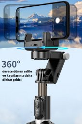 TECHNOMEN Q18 masaüstü Gimbal sabitleyici çekim modunda telefon takip dolgu ışığı ile Selfie Çubuğu Tripod - 2