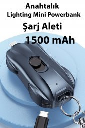 TECHNOMEN 1500mAh Portable Mini Power Bank Anahtarlık Acil Şarj iPhone - 2