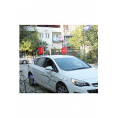 Flamalı Araç Konvoy Türk Bayrağı 30 X 45 CM - 2