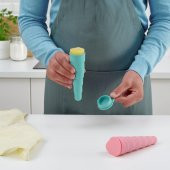 4 Adet Dondurma Kalıbı,MeridyenDukkan Pembe-Turkuaz Renk 16 Cm, 4 Adet Silikon Kauçuk - 3