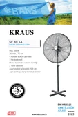 RAKS KRAUS SF 30 SA Sanayi Tipi Ayaklı Vantilatör - 2