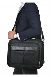 Pilot Çantası Küçük Boy Lüx Kasalı Pilot Evrak Laptop Notebook Çantası Siyah - 2