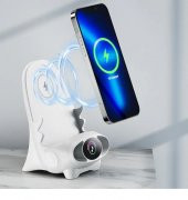 Universal Taşınabilir Wireless Kablosuz Hızlı Şarj Standı Müzik İstasyonu V8 - 1