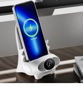 Universal Taşınabilir Wireless Kablosuz Hızlı Şarj Standı Müzik İstasyonu V8 Plus - 1