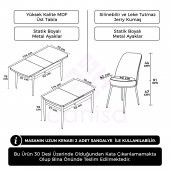 Han Serisi 70x114 Açılabilir MDF Beyaz Mermer Desen Mutfak Masası Takımı 6 Sandalye - 8