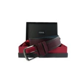 Fossil Bordo Suni Deri 4,5 cm Erkek Kemeri-105cm - 1