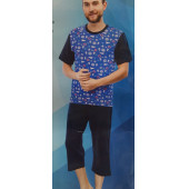 ERKEK KAPRİ KISA KOL PİJAMA TAKIMI - 1