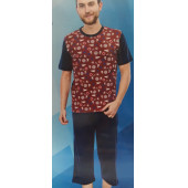 ERKEK KAPRİ KISA KOL PİJAMA TAKIMI - 1