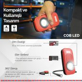 Brio Usb Şarjlı, Esnek, Eller Serbest, Mıknatıslı, Kamp, Tamirci Led Lambası 300 L - 3