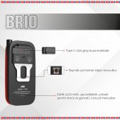 Brio Usb Şarjlı, Esnek, Eller Serbest, Mıknatıslı, Kamp, Tamirci Led Lambası 300 L - 4