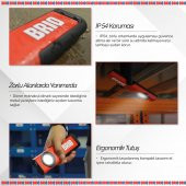 Brio Usb Şarjlı, Mıknatıslı, Askılı, Led Fener, Led Lamba 500 Lümen Tamirci Feneri - 5