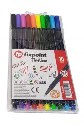 Fineliner 10 Lu İnce Uçlu Kalem 1 Paket 10 Renk 0.4 Mm Keçe Uçlu Kalem Renkli İşaretleme Yazı Kalemi - 1
