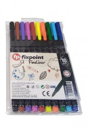 Fineliner 10 Lu İnce Uçlu Kalem 1 Paket 10 Renk 0.4 Mm Keçe Uçlu Kalem Renkli İşaretleme Yazı Kalemi - 1