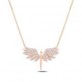 925 Ayar Gümüş Rose Mikail Meleği Kadın Gümüş Kolye thumbnail 2