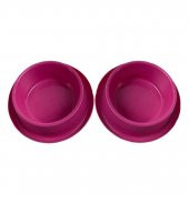 Miapet 2li Kedi-Köpek Plastik Mama Ve Su Kabı Seti 400 Ml Violet - 1